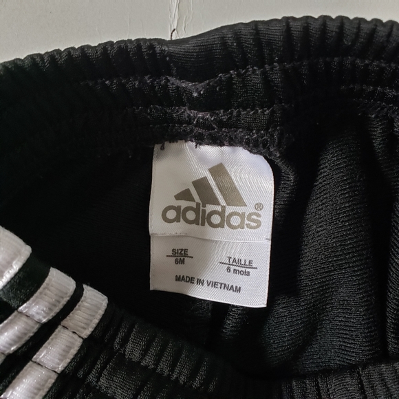 6M ADIDAS Joggers Track Pants Black & White - Picture 2 of 2